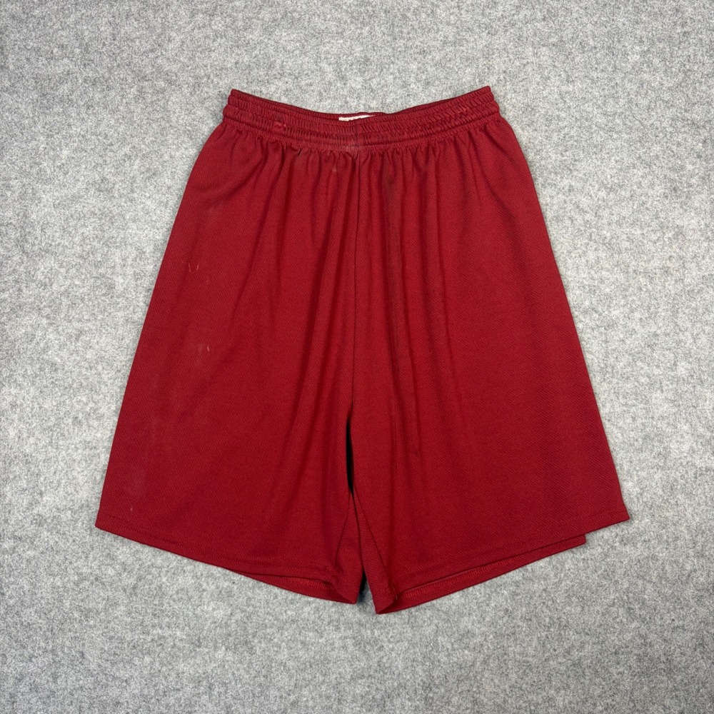 Dodger Mesh Athletic Shorts Maroon Red Elastic Waist Drawstring Gym Mens L